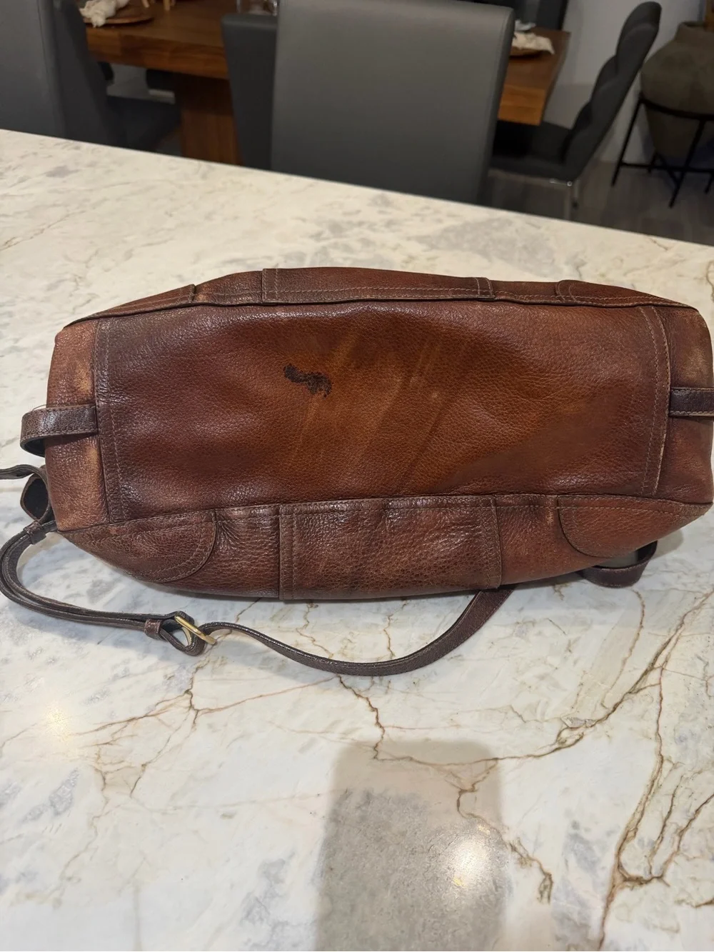 Prada Cognac Leather Satchel with Gold Hardware